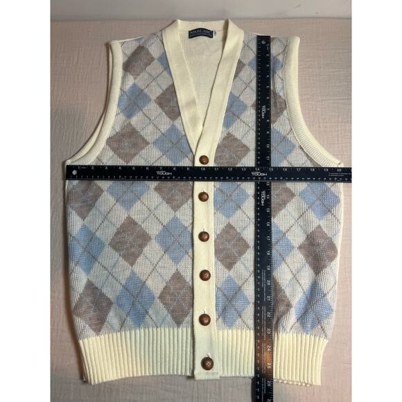 Vintage Blair Cardigan 80s V-Neck Wool Wooden Like‎ Buttons Womans Size L - Picture 5 of 5